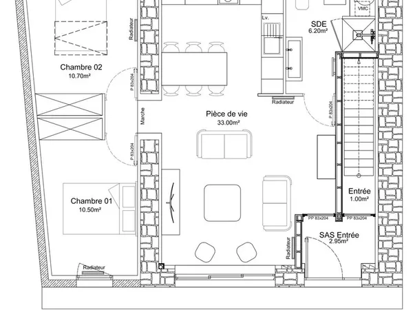 Appartement T3 de 60 m²
