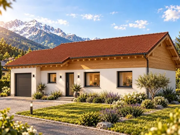 Maison de plain-pied 4 chambres + terrain : Beaumont