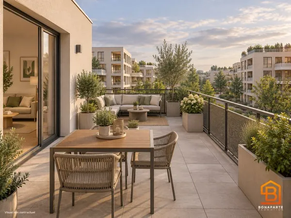 3 pieces avec terrasse de 34 m² en étage à Cergy LIRAISON RAPIDE