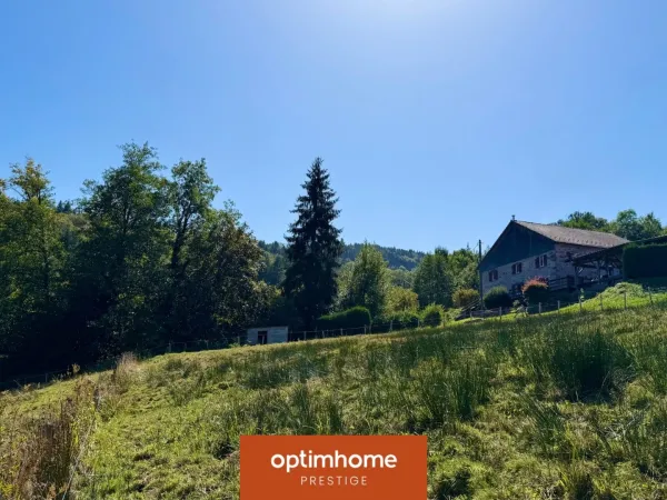 Ferme vosgienne en pierre de 209 m² - entièrement rénovée - 1,3 hectare - vue montagne - vendue meub