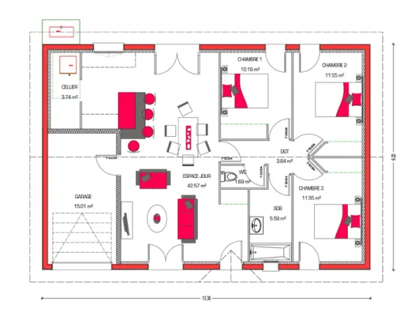 Maison neuve 4 pièces 90 m²