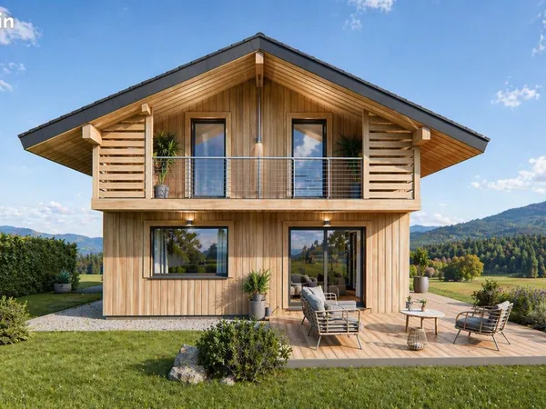 Maison bois 93 m² - 3 chambres - 500 m² - Vue exceptionnelle - La Longeville