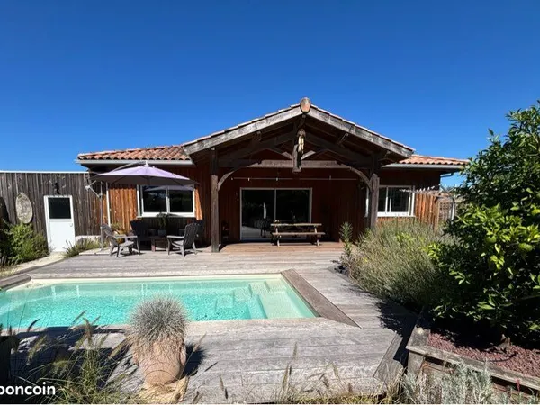 SANGUINET à 400m du lac - Maison bois de 107 m2 avec piscine