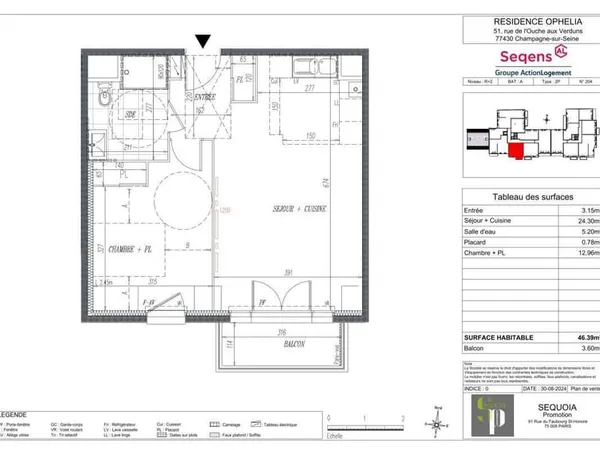 Appartement 2 pièces 46 m²