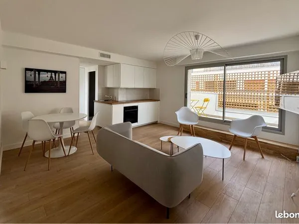 Neuilly Centre - Appartement d'exception meublé, 39 m², refait à neuf par un architecte, terrasse 13