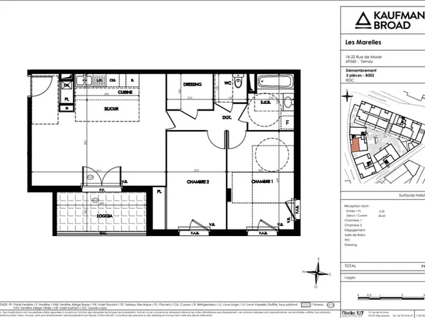 Appartement 3 pièces 72 m²