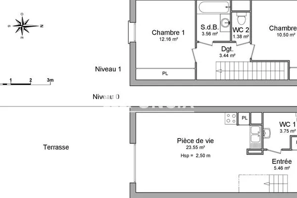 Maison 3 pièces 64 m²