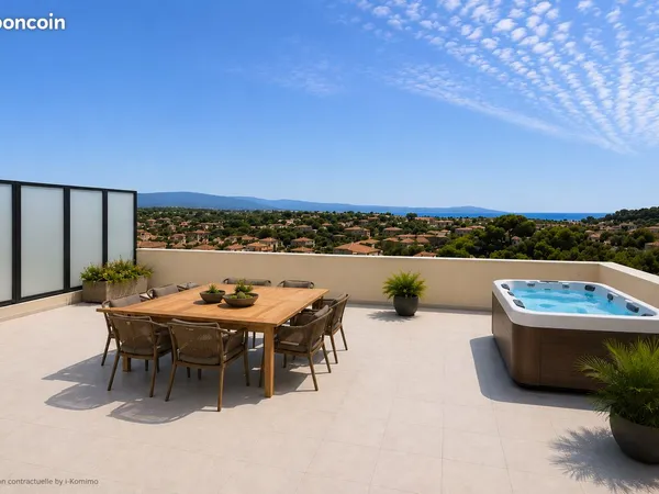 La ciotat - dernier étage : t4 d'exception avec grande terrasse, spa et vue mer