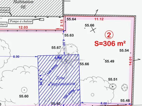 Terrain 306 m²