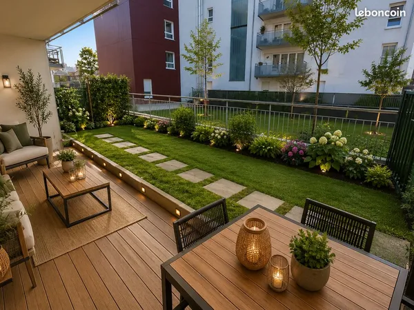 3 pièces 68 m² Terrasse 14 m² Jardin 40 m²