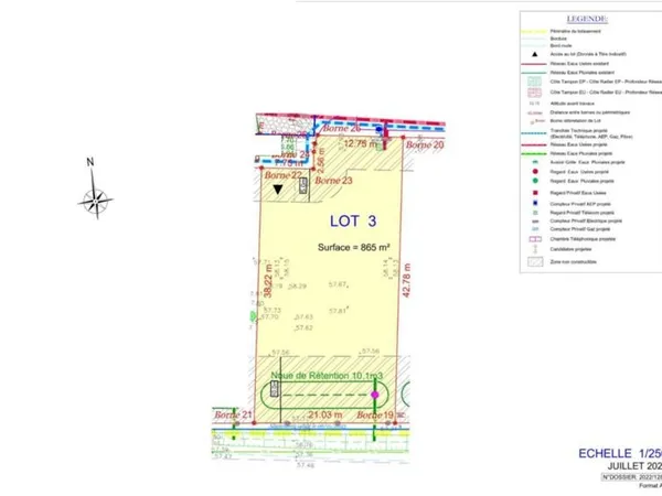 Terrain 865 m²