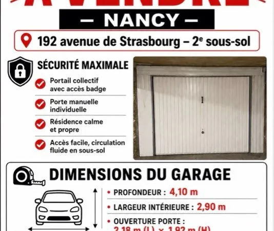 Garage fermé / box Nancy proche centre