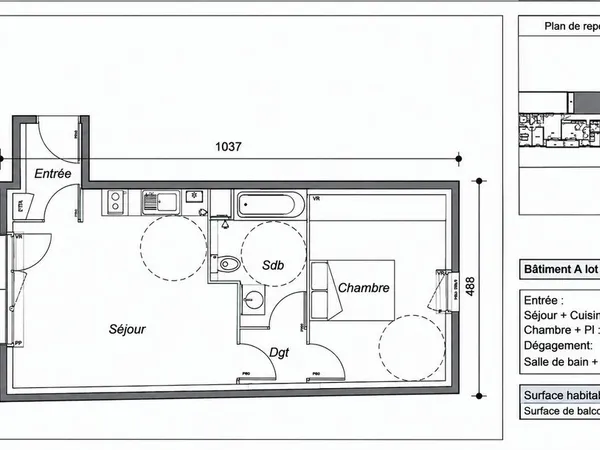 Appartement 2 pièces 44 m²