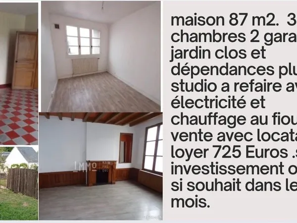 Maison à vendre 87 m2 avec garages et dépendances