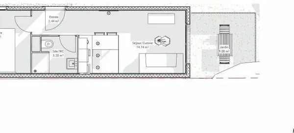 Appartement 2 pièces 29 m²