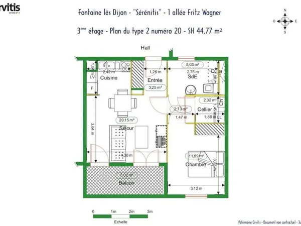 Appartement T2 Fontaine Les Dijon SENIORS