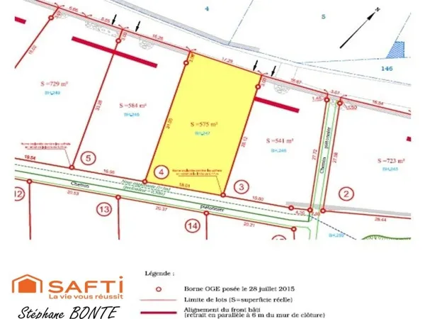 Terrain de 575 m² viabilisée (lot 4) - Le Puy