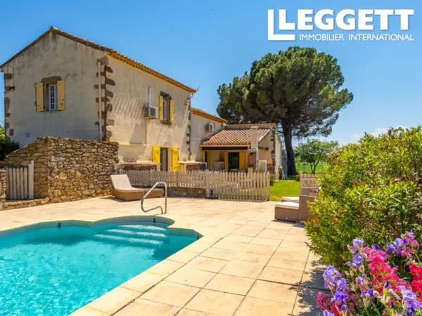 Maison en pierre avec jardin, piscine, 3 suites et vue sur les vignes ? Paraza