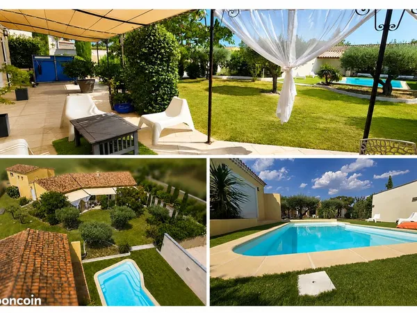 Maison meublée haut de gamme - 150 m² - 3 chambres + bureau - Piscine - Rochefort-du-Gard - Incluant