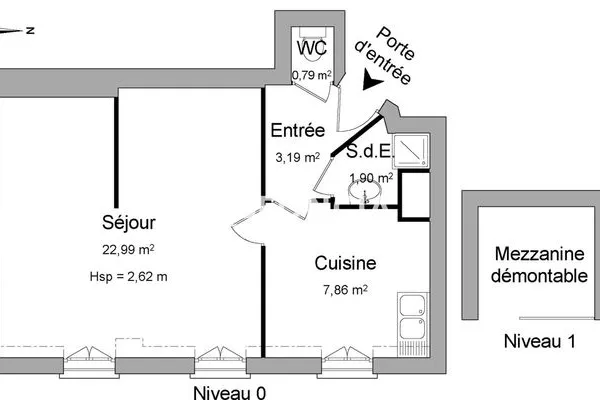Appartement 1 pièce 37 m²