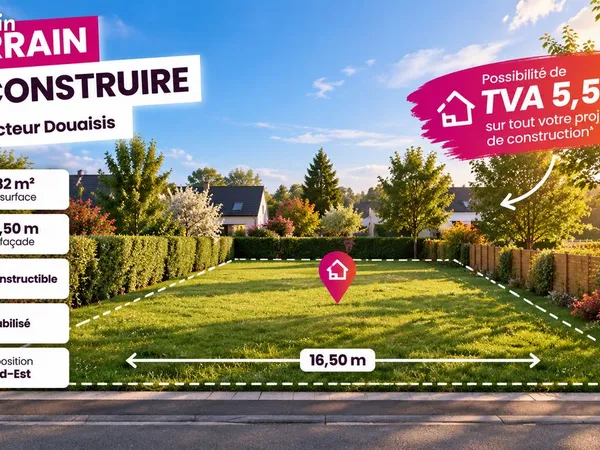 Terrain 482 m² Douai