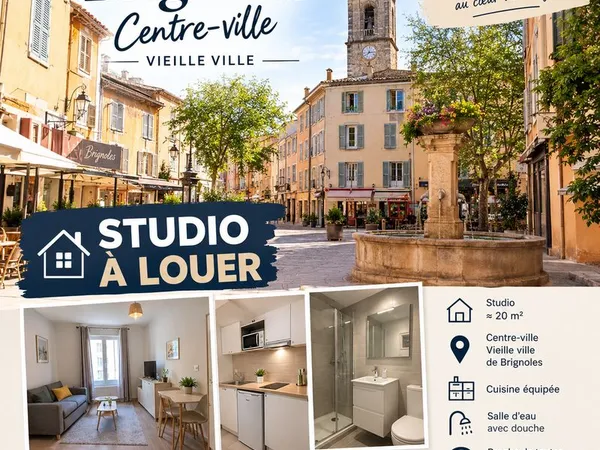 Studio meublé tout équipé 20m2 Brignoles vielle ville