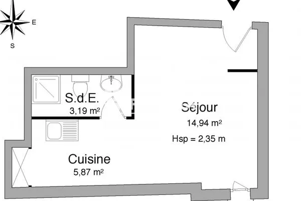 Appartement meublé 1 pièce 24 m²