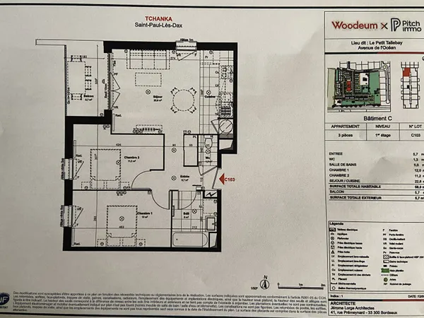 Appartement 3 pièces 58 m²