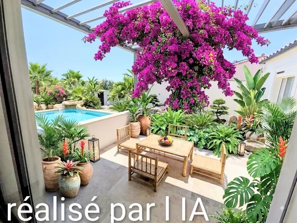 VILLA AVEC PISCINE À LA PALME. 3 CHAMBRES