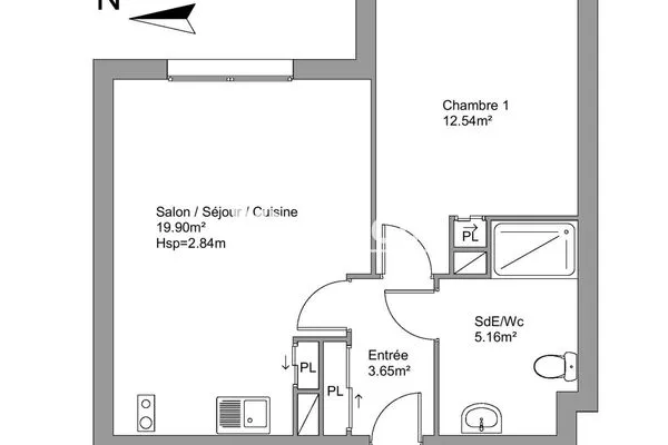 Appartement 2 pièces 41 m²