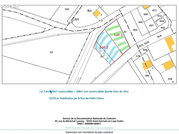 Terrain 730 m² PROUVAIS