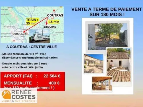Vente à terme occupée sur 180 mois - COUTRAS (33230)