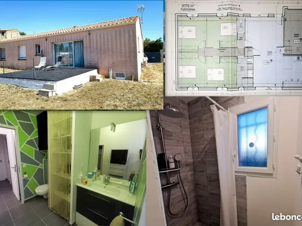 Maison récente 105 m² - 2019 - Plain-pied 4 chambres - DPE A/A - Terrain 1 125 m² - Garage