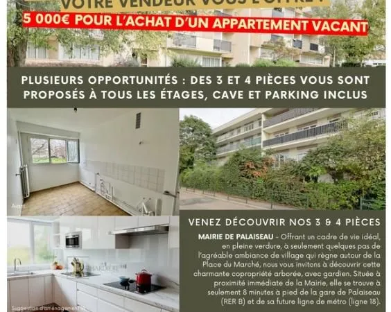 Appartement 3 pièces 60 m²