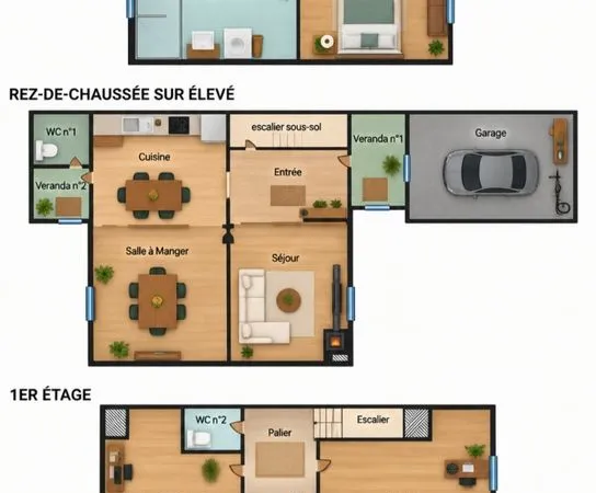 Maison 4 pièces, jardin & garage, proche toutes commodités