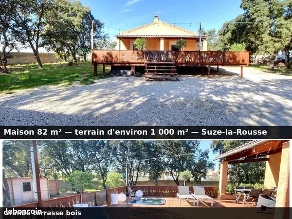Maison 82 m² - 2 chambres + bureau, clim, terrain 1 000 m²