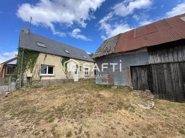 Maison 76 m², à restaurer, 2 niveaux, terrain de 500 m², Le Ménil de Briouze