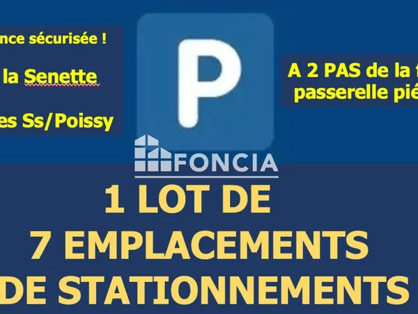 EXCLUSIVITÉ INVESTISSEURS- PROCHE GARE DE POISSY, LOT DE 7 EMPLACEMENTS DE PARKINGS EN SOUS-SOL (Ren