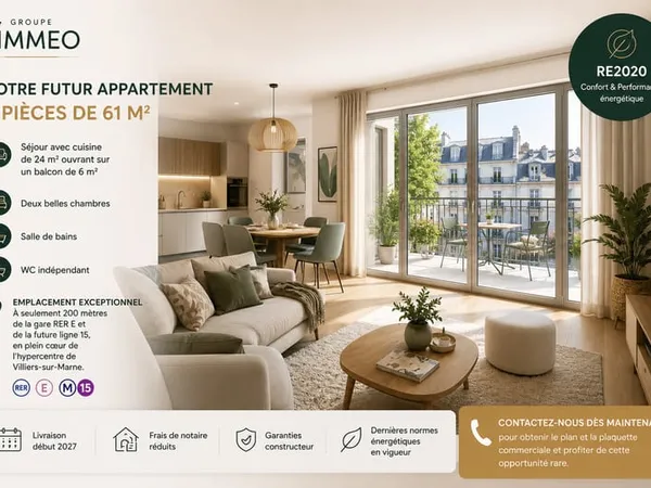 Appartement 3 pièces 61 m²