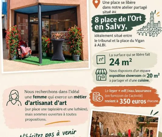 Place dans une boutique partagée... Trois artisans