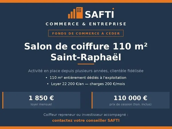 Salon de coiffure  110 m²  Saint-Raphaël