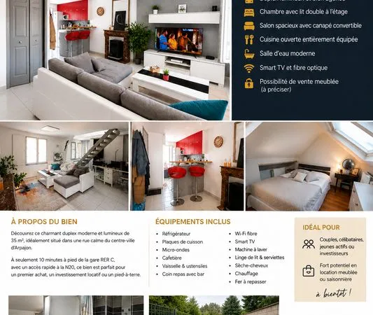 À Vendre - Charmant Duplex Lumineux au coeur d'Arpajon