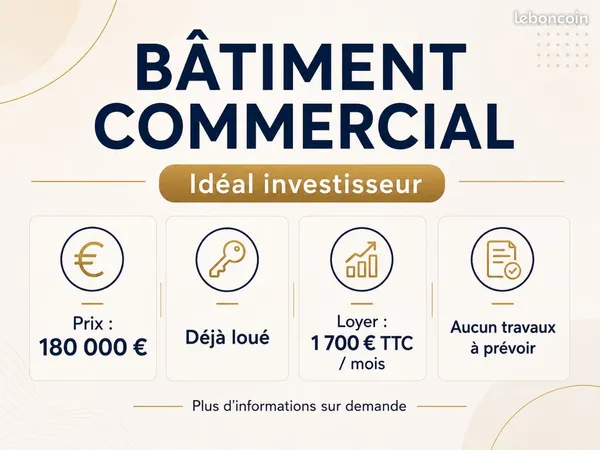 Bâtiment commercial déjà loué - Idéal investisseur