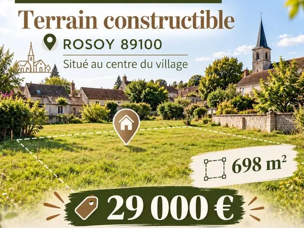 Terrain en zone constructible à Rosoy