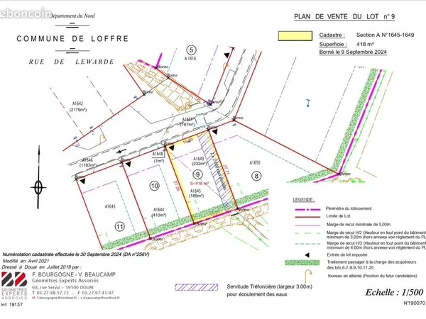 Terrain 418 m² Loffre