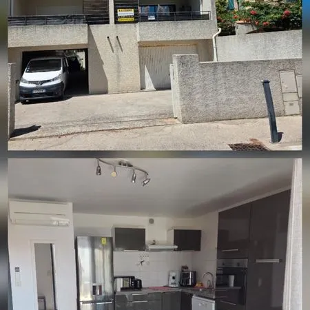 T2 meublé, terrasse 13m2, garage
