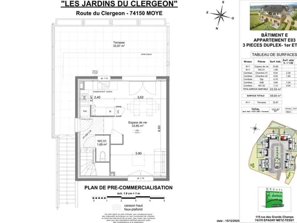 T3 DUPLEX AVEC TERRASSE DE 34M² NEUF EN FRAIS DE NOTAIRE REDUITS