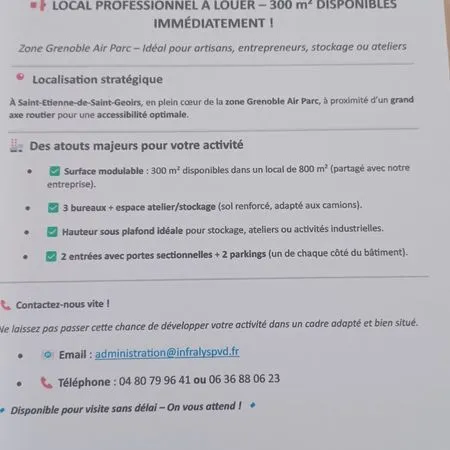 Local professionnel à Louer