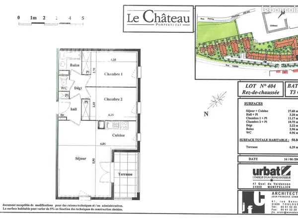 POMPERTUZAT/Castanet-Tolosan T3, 60m², 730 CC