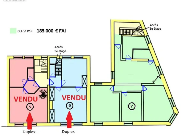 Immeuble 4 pièces 84 m²